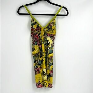 Rare Iron Fist Yellow Tentacle Logo Mini Dress